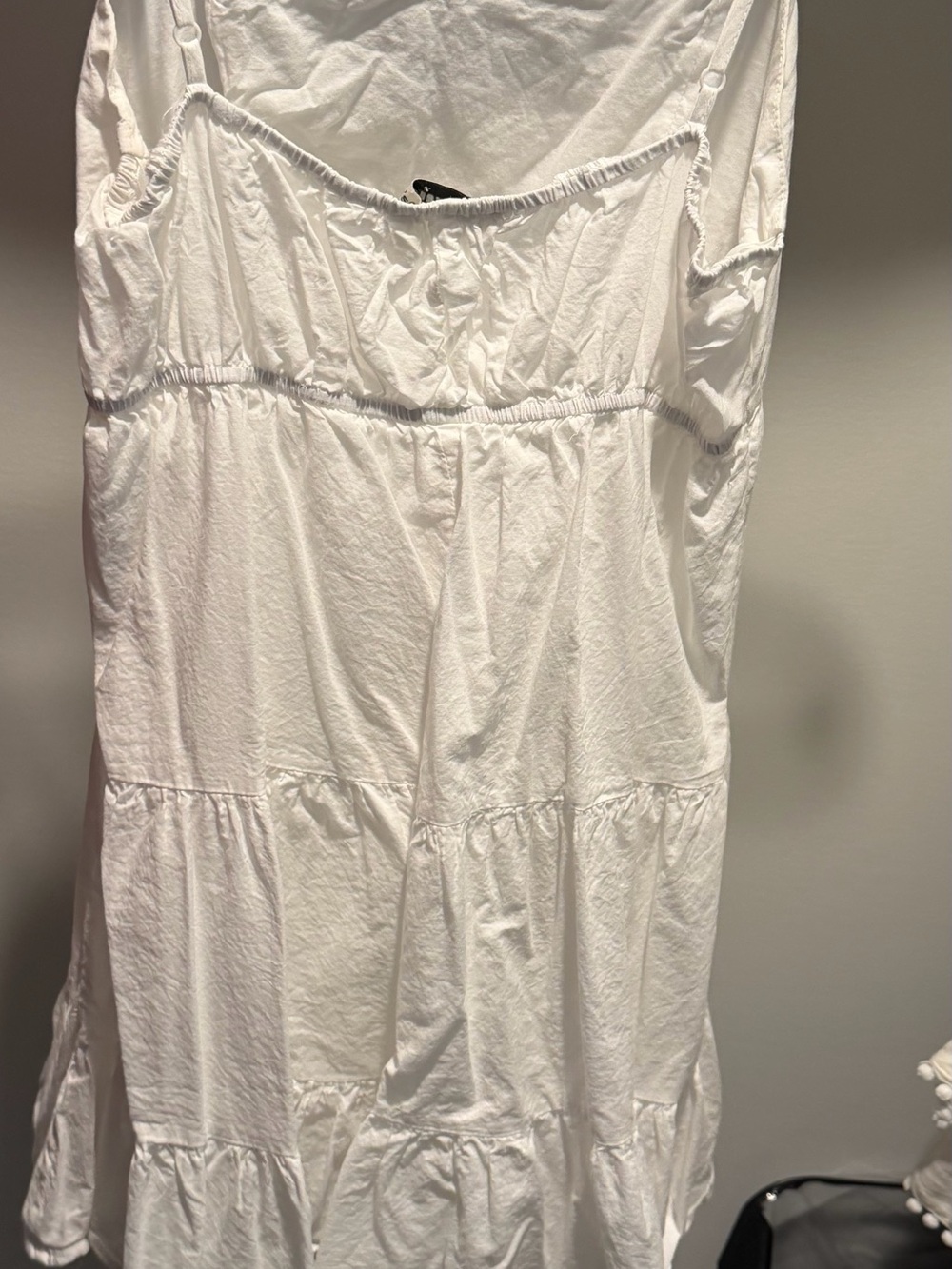 Francesca's Collections White Tiered Spaghetti Strap Dress
